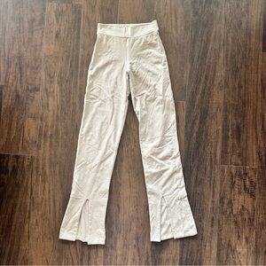 Oh Polly petite high waisted split hem trouser leggings